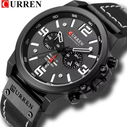 8314 Quartz Watch for Men Chronograph Sport Mens Watches Clock Leather Male Wristwatch Relogio Masculino Fashion Gift